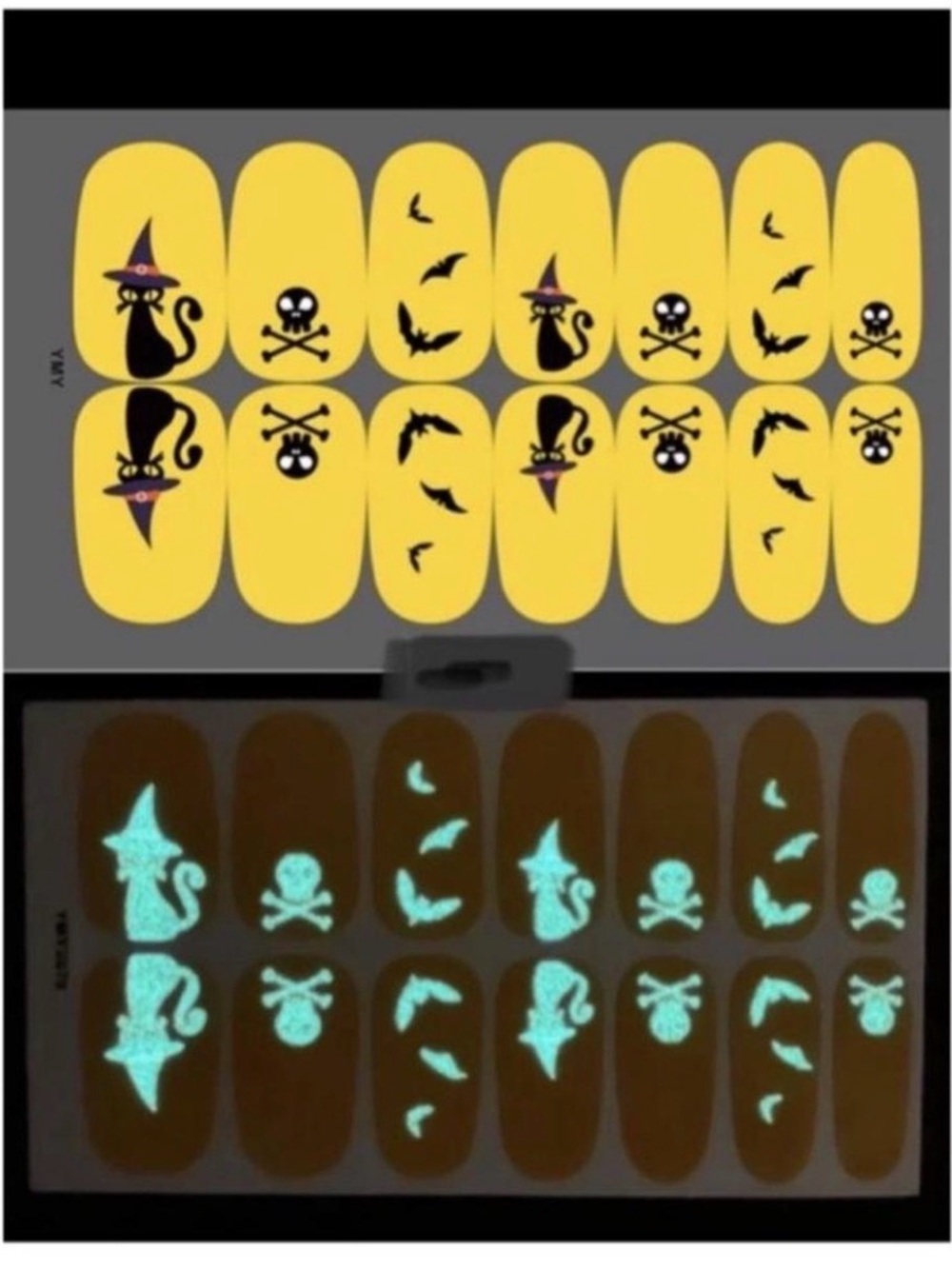 $2 Yellow Halloween Glow Nail Wraps $2 WITH ANY $10 ORDER OR MORE